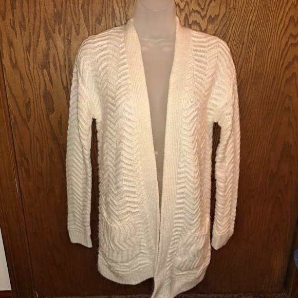 Massimo Sweaters - Massimo White Open Sweater With Pockets size Medium